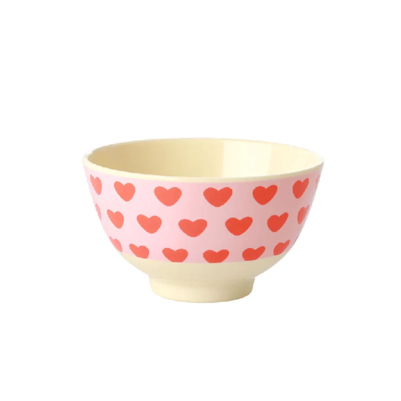 stainless steel dinnerware set -Rice DK Melamine Bowl with Sweet Hearts Print - Small