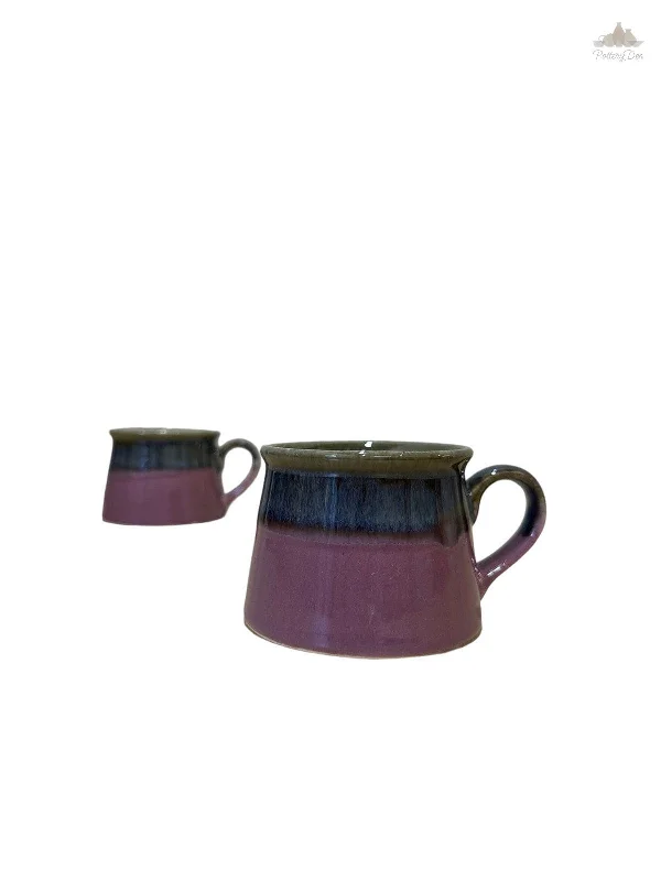 colorful coffee mugs for gifts -Onion Pink Shaded Tea Coffee Cup  | Hand Painted |  Set of 2 | Ceramic Pottery | Ideal for serving tea or coffee