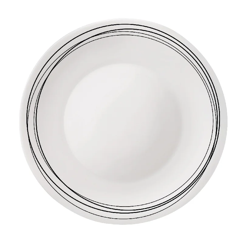 premium glass salad bowls -White Moon Chiaroscuro 10.75" Opal Glass Dinner Plate, Linee (Set of 24)