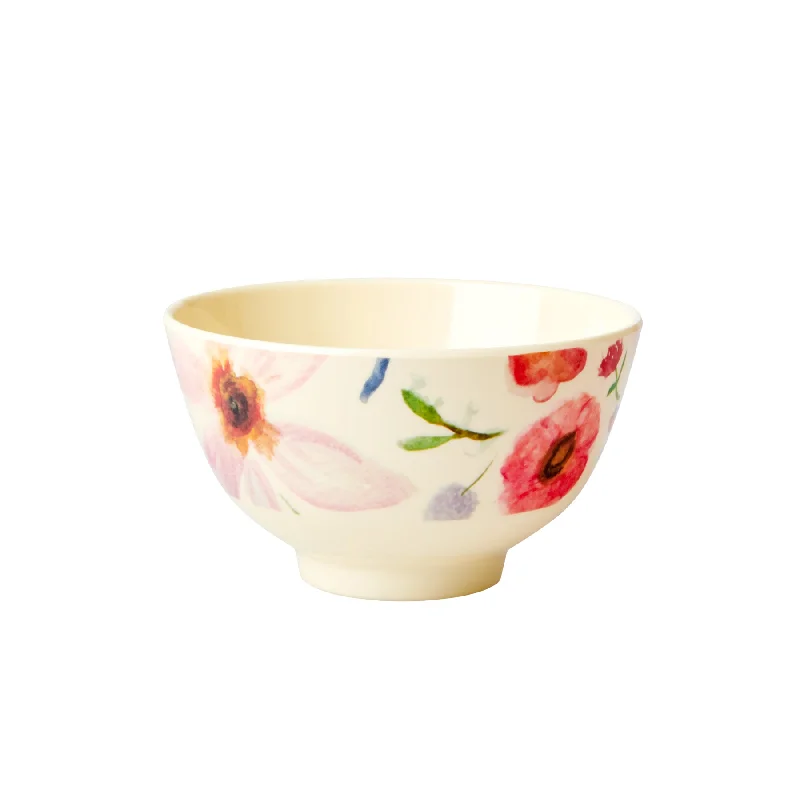 stylish soup bowls -Rice DK Melamine Bowl with Selmas Flower Print - Small