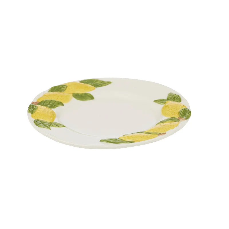 custom serving spoons -Limone Ceramic Plate Yellow 18cm