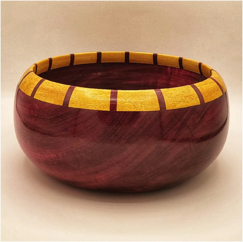 glass dinner plates for parties -Purpleheart and Yellowheart bowl