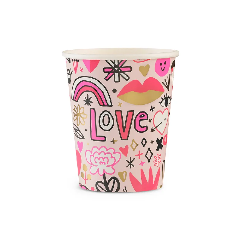 white coffee mugs -Love Notes 9 oz Cups