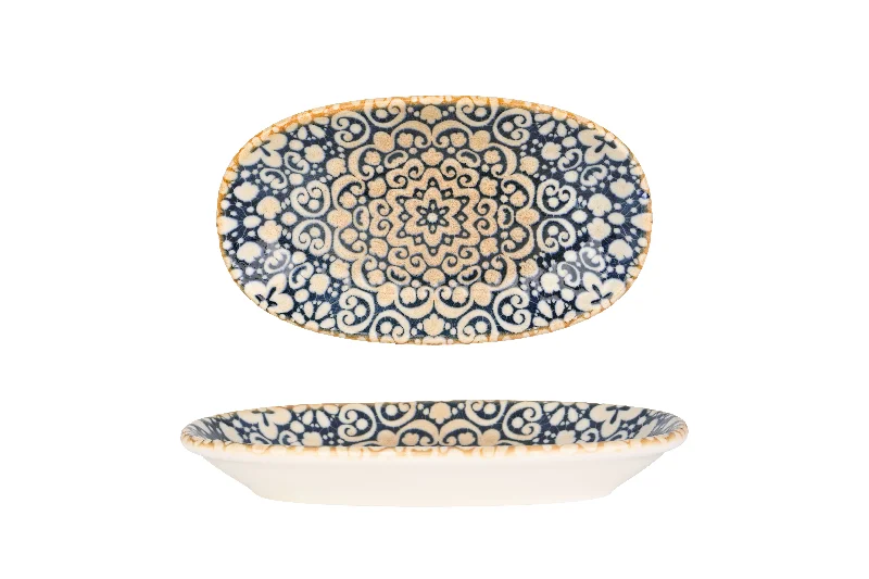 chic bamboo serving trays -Alhambra Oval Service Plate 19cm