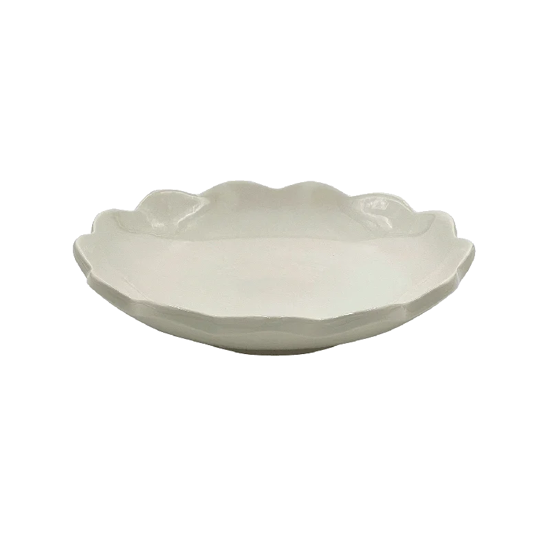 trendy plastic plates -Scalloped Pasta Bowl