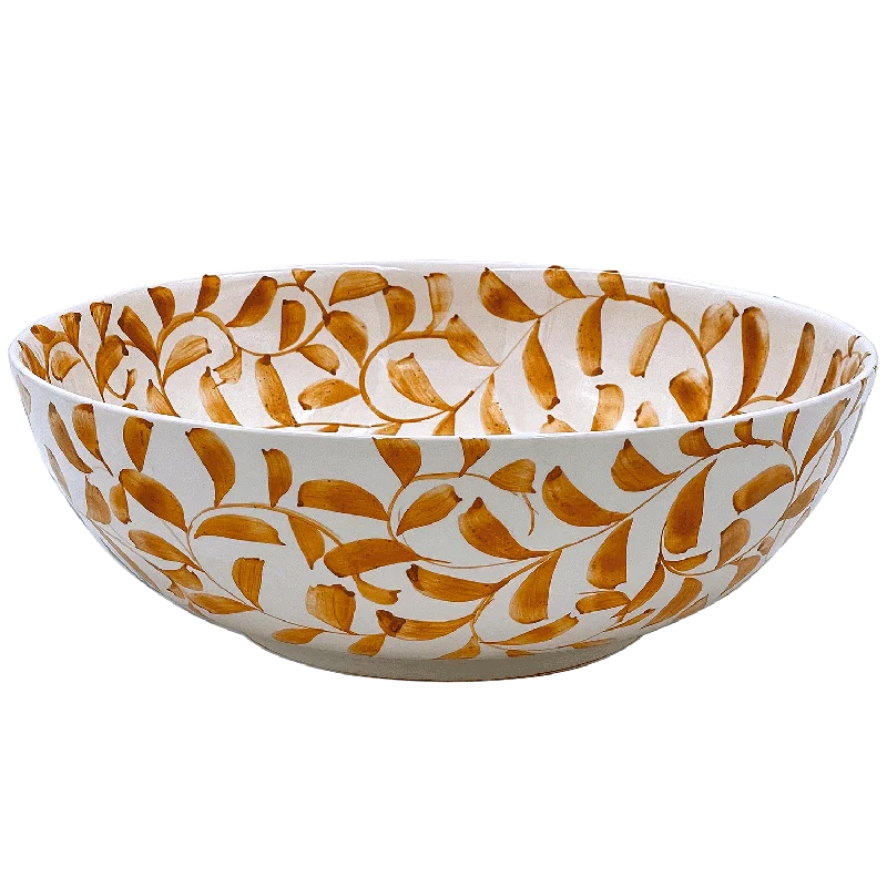 chic dinner plates for guests -Yellow Scroll Salad Bowl