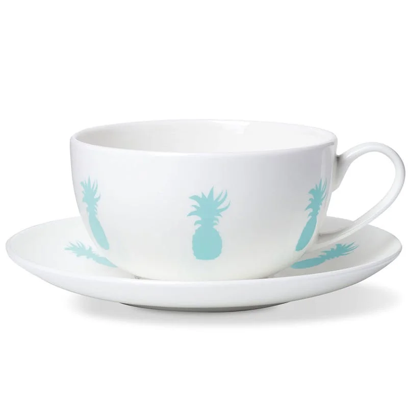 large travel coffee mugs -Pineapple Breakfast Cup & Saucer