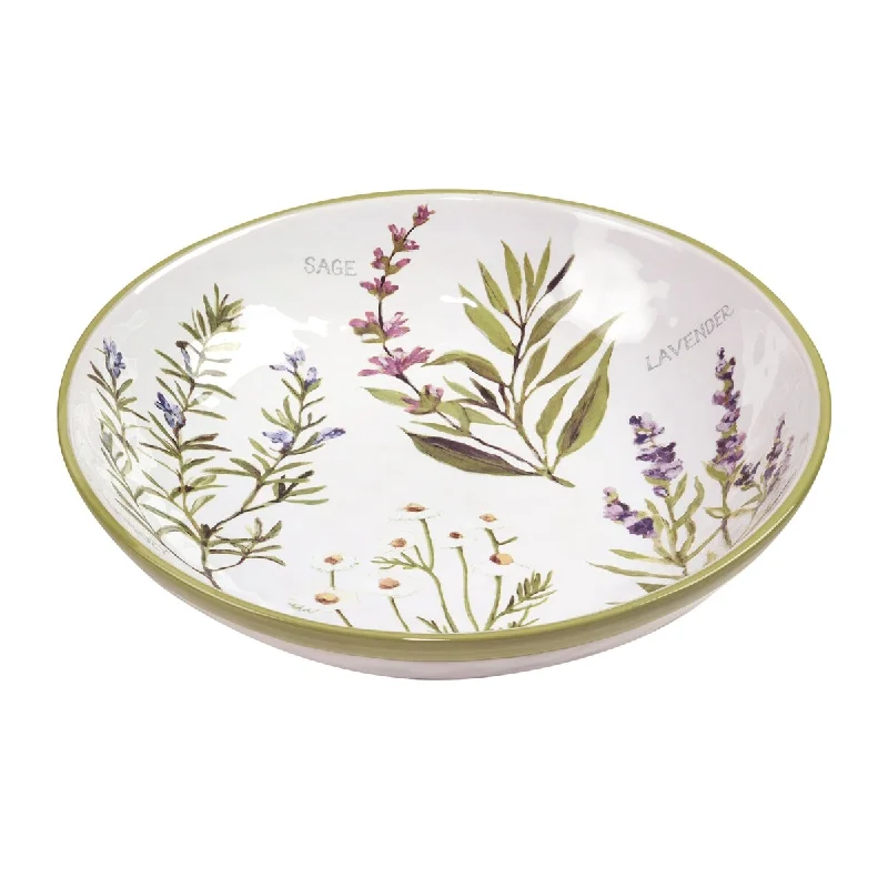 lightweight dinnerware for travel -Certified International Fresh Herbs 112 oz. Serving/Pasta Bowl - 13" Dia x 3"