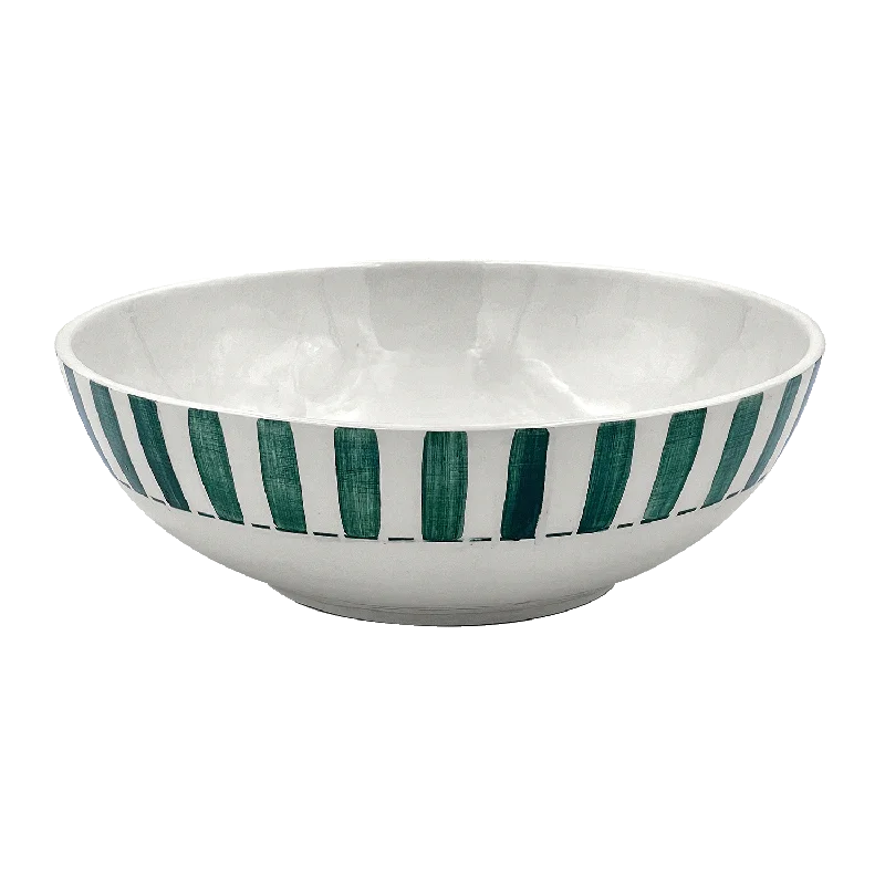 plastic dessert plates -Large Green Stripes Bowl