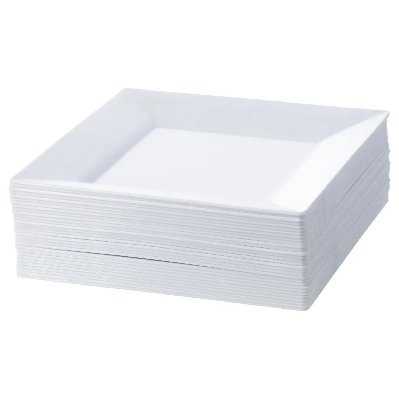 party serving platters -White Square Plastic Plates 10 Pack - Carre