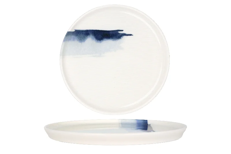 outdoor disposable plates and cups -Blue Wave Diner Plate 28 cm