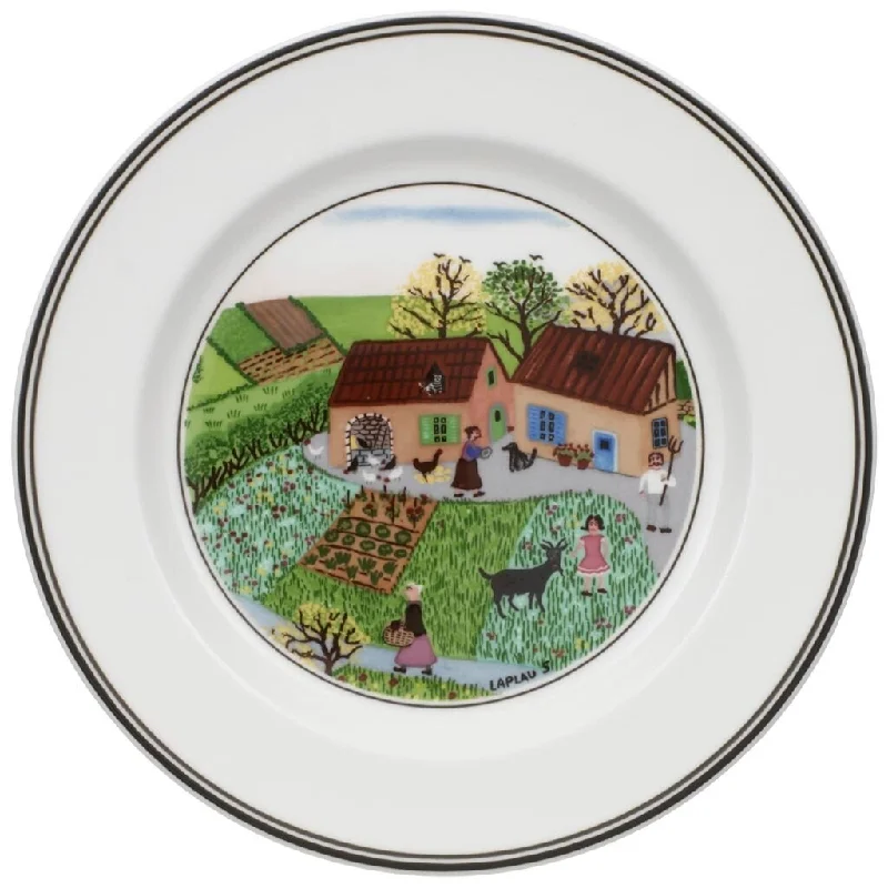 vintage tea cups and saucers -Villeroy & Boch Design Naif Bread and Butter Plate #5 Family Farm - White - 6.75" x 6.75"