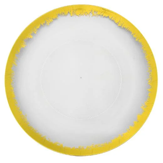 elegant dinner plates for holidays -Gold and Clear Round Plastic Plates - Scratched Gold