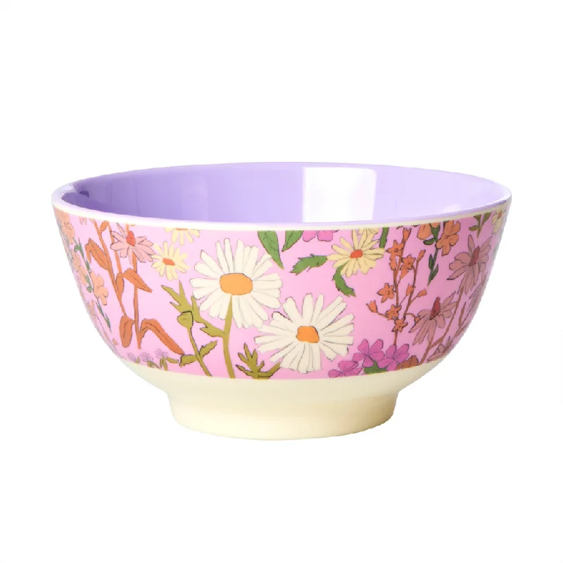 chic dinner plates for guests -Rice DK Melamine Bowl with Daisy Dearest Print - Medium