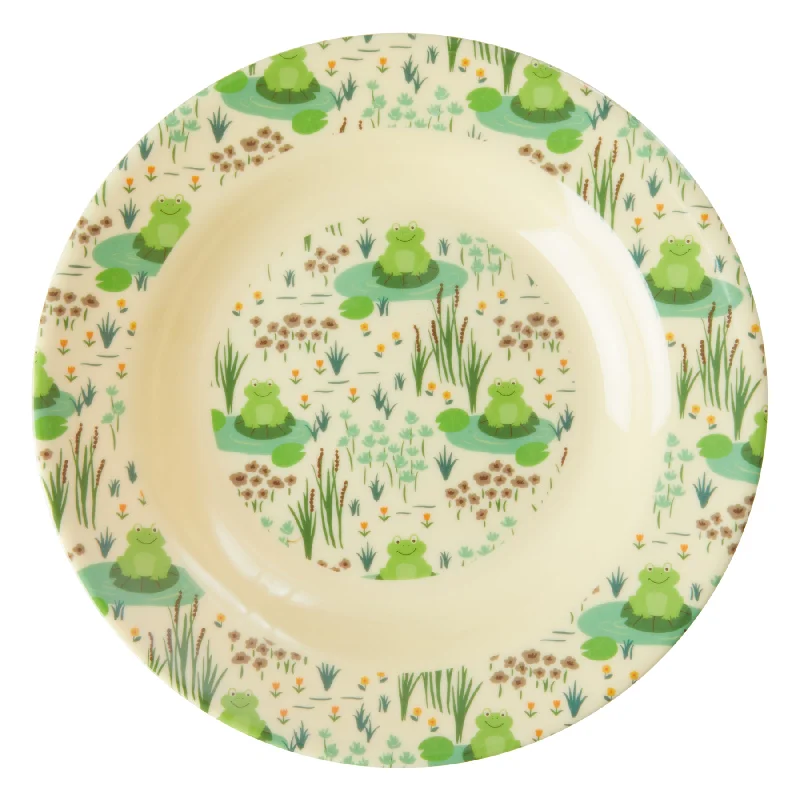 outdoor disposable plates and cups -Rice DK Melamine Kids Bowl with Frog Print