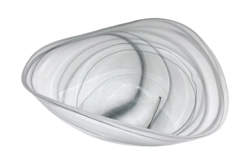 luxury serving platters -Alabaster Black & White Matte Decorative Bowl