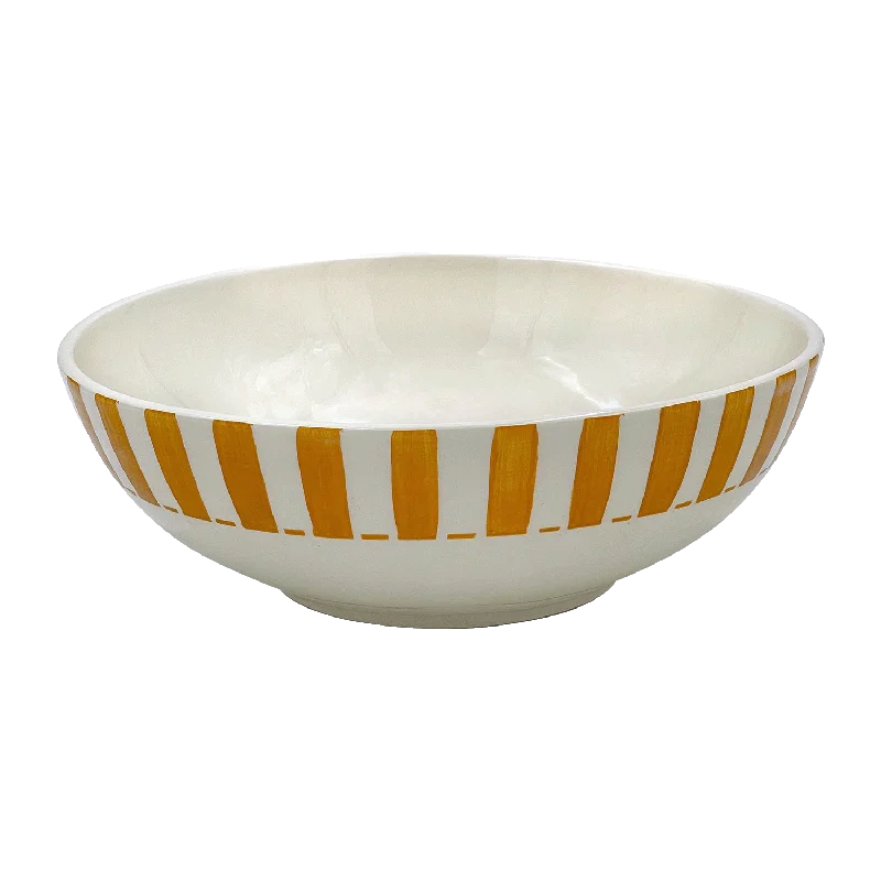 disposable trays for catering -Large Yellow Stripes Bowl