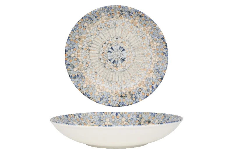 heavy-duty porcelain dinner plates -Luca Mosaic Deep Plate 23 cm (1000cc)