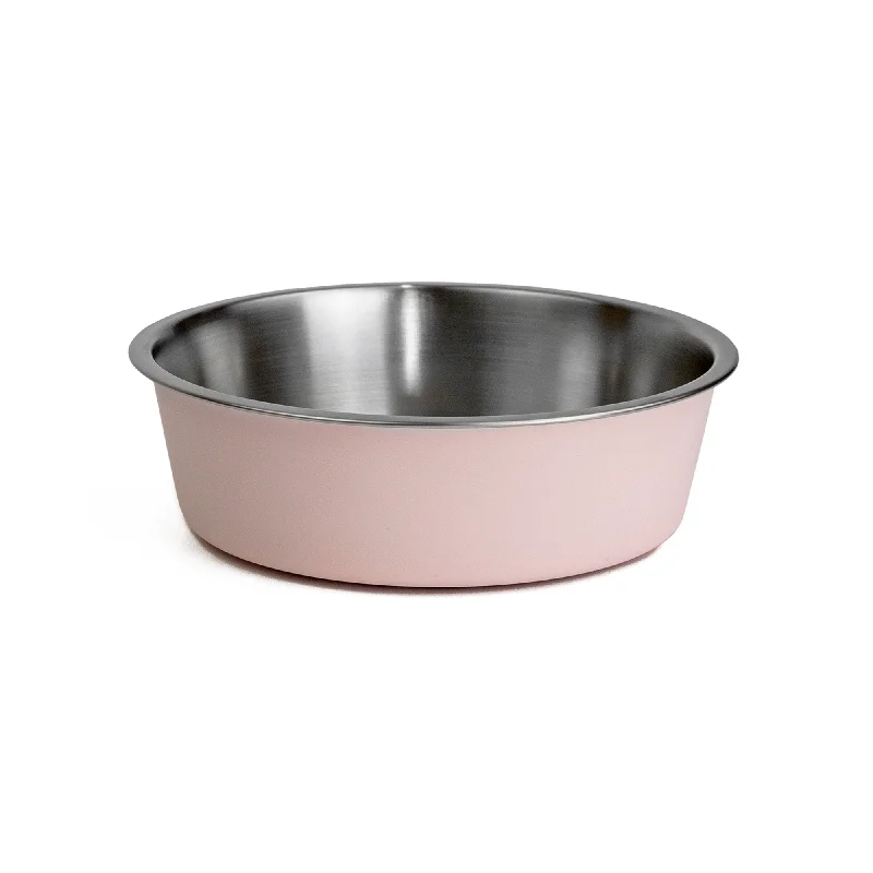 fancy drinking glasses -WagTime - Pink Stainless Steel Dog Bowl (Medium)