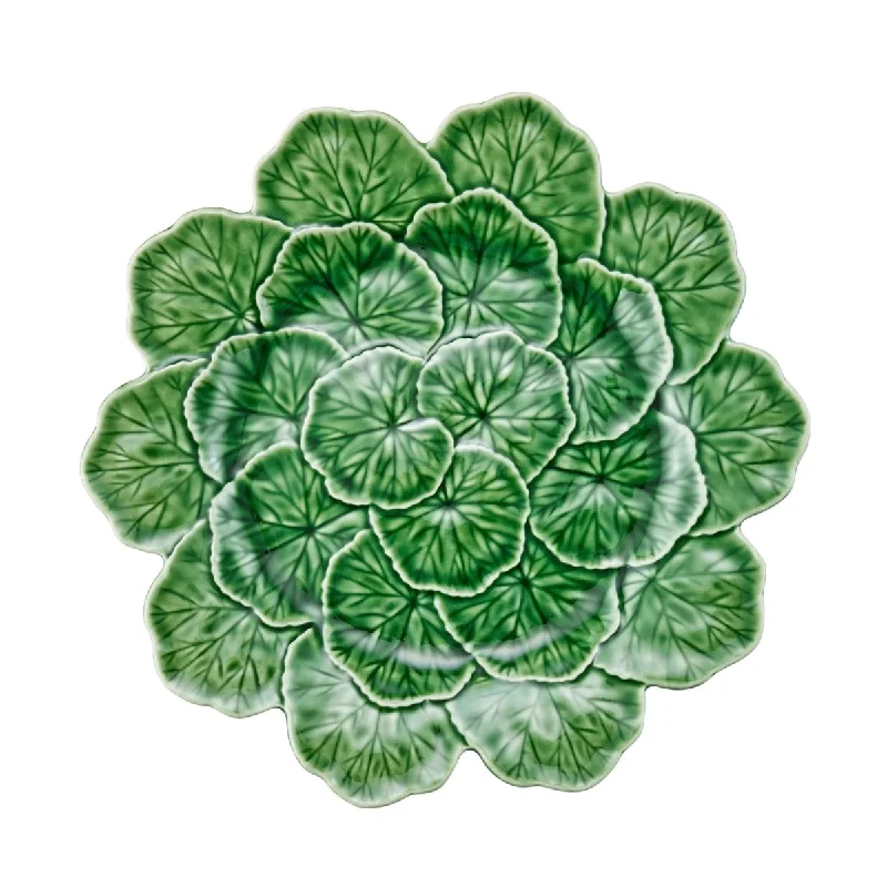 stylish dinner plate designs -Bordallo Pinheiro Geranium Charger Plate Green 33cm