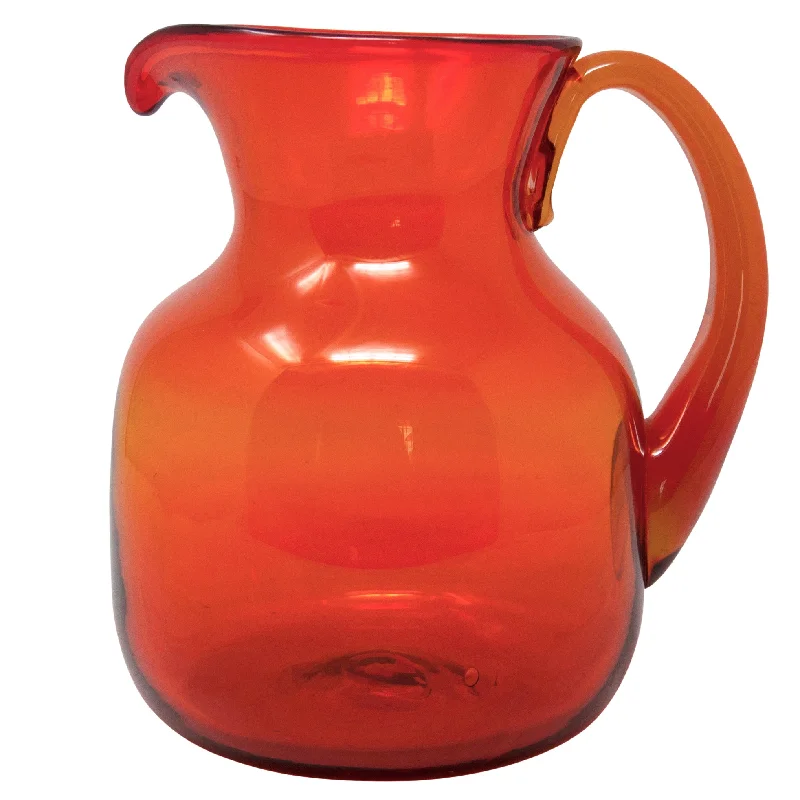 elegant flatware sets for dinner -Blenko Amberina Orange Pitcher