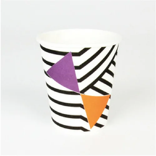 insulated travel mugs with straw -Geometric Patterned 9 oz Cups