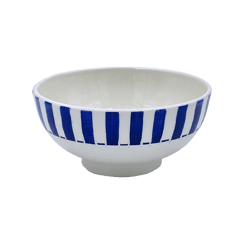 marble serving plates -Medium Navy Blue Stripes Bowl