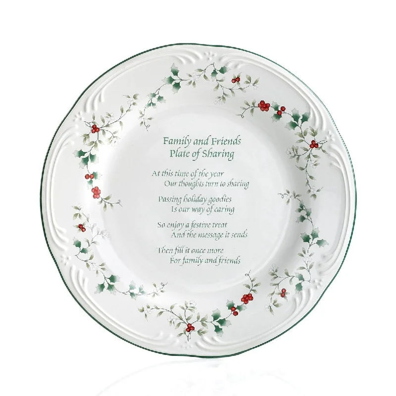 personalized dinnerware sets -Pfaltzgraff Winterberry Friends and Family Plate of Sharing - White - 12"