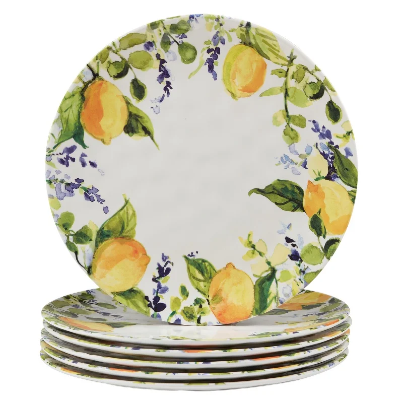 stylish soup bowls -Certified International Lemon Zest Melamine Dinner Plates (Set of 6)