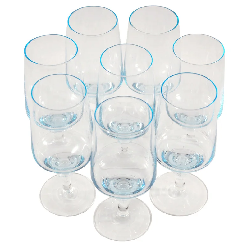 high-end glass dinner plates -Sasaki Azure Blue Harmony Small Goblet Stems