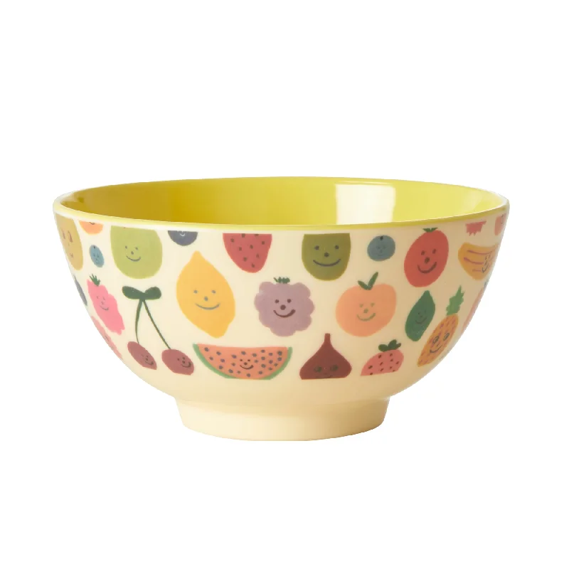 eco-friendly wedding tableware -Rice DK Melamine Bowl with Happy Fruits Print