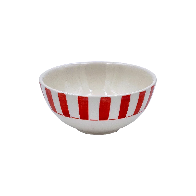 environmentally friendly dinnerware -Small Red Stripes Bowl