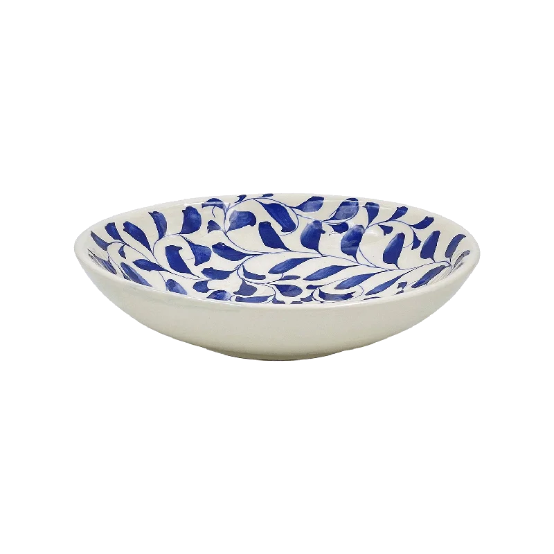 ceramic sushi plates -Navy Blue Scroll Pasta Bowl