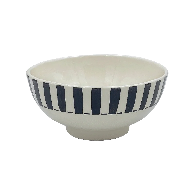 sustainable dinnerware sets -Medium Black Stripes Bowl