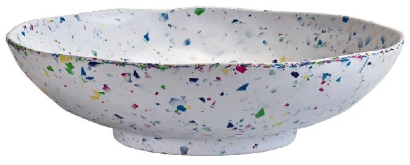 multi-color dinner plates -Terrazzo  Rainbow Melamine Serving Bowli