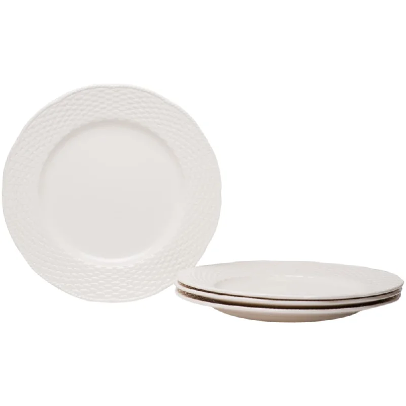 plastic serving platters -Red Vanilla Nantucket White Dinner Plate 11.25" (Set of 4)