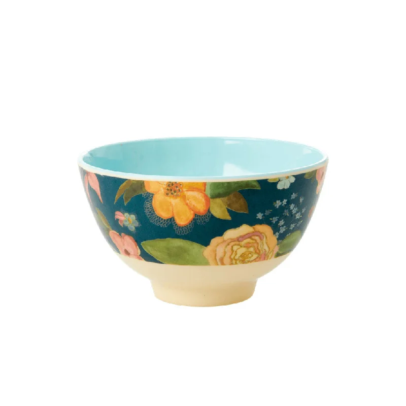 modern ceramic plates -Rice DK Melamine Bowl with Selma Fall Flower Print - Two Tone - Small