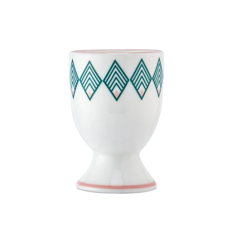 stainless steel mugs with lid -Gatsby Egg Cup H6.5cm, Teal & Blush Pink