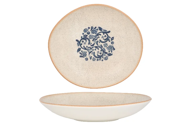 luxury glass dinner plates -Viento Deep Plate 26 cm - Oval