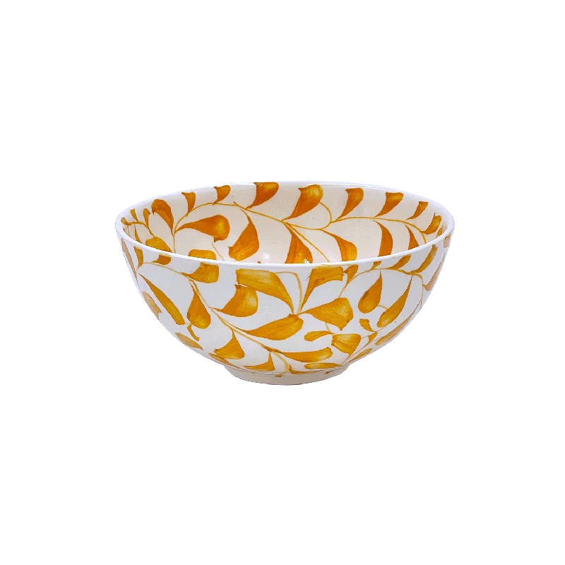 eco-friendly disposable plates -Small Yellow Scroll Bowl