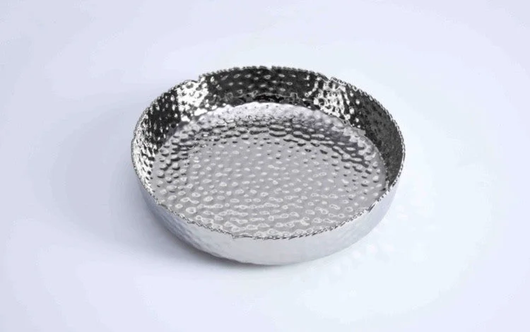 biodegradable cups and plates -Hammered Extra Large Shallow Bowl