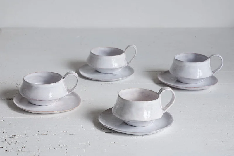 clear ceramic mugs -Espresso - Coffee hand made cup and plate