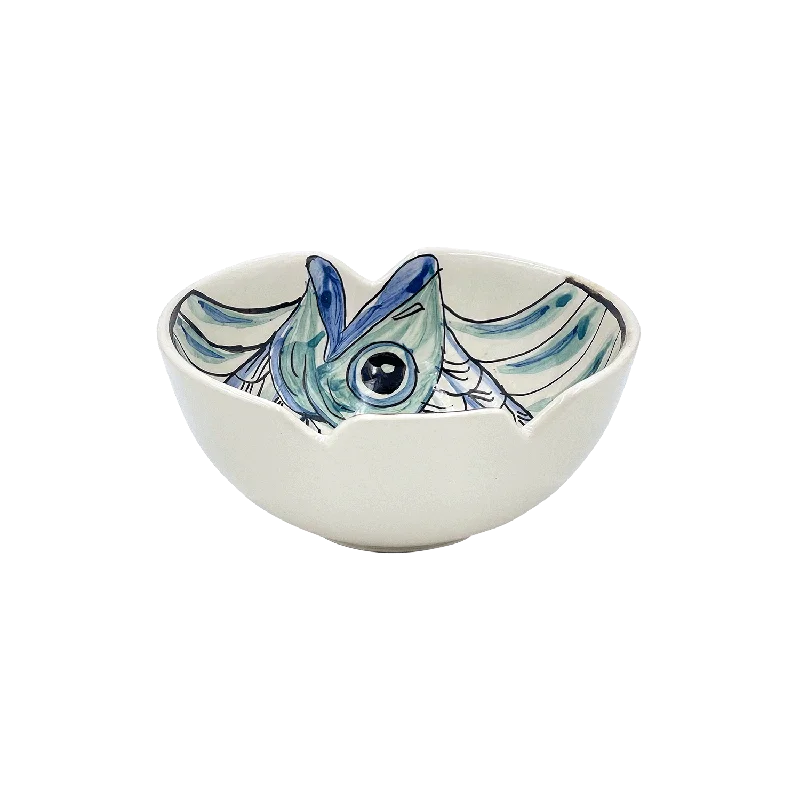 high-quality wooden cutlery -Small Blue Romina Fish Bowl