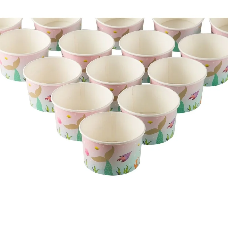 disposable wine glasses -Ice Cream Sundae Cups - 50-Piece Disposable Paper Dessert Ice Cream Yogurt Bowls