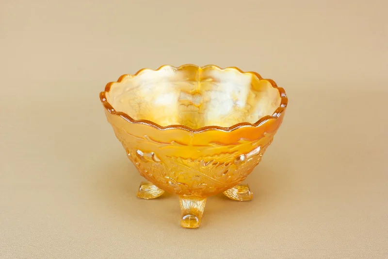 lightweight dinnerware for travel -Gold lustre glass bowl