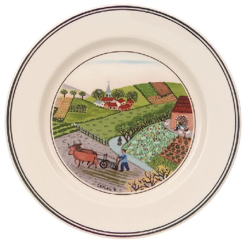 heavy duty disposable plates -Villeroy & Boch Design Naif Bread and Butter Plate #4 Plowing - White - 7.5" x 7.5"