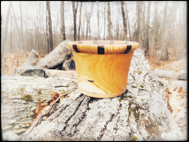 reusable wedding dinnerware -Oak and Walnut Ringed Bowl