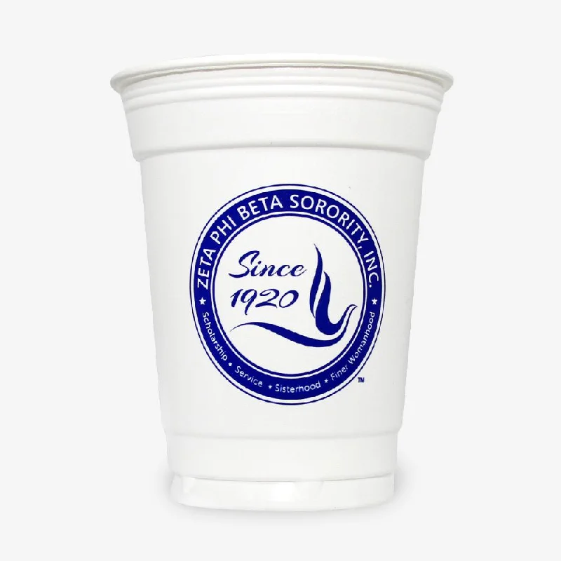 microwave safe coffee mugs -ZPB - Zeta Phi Beta - 16 oz White Plastic Cup