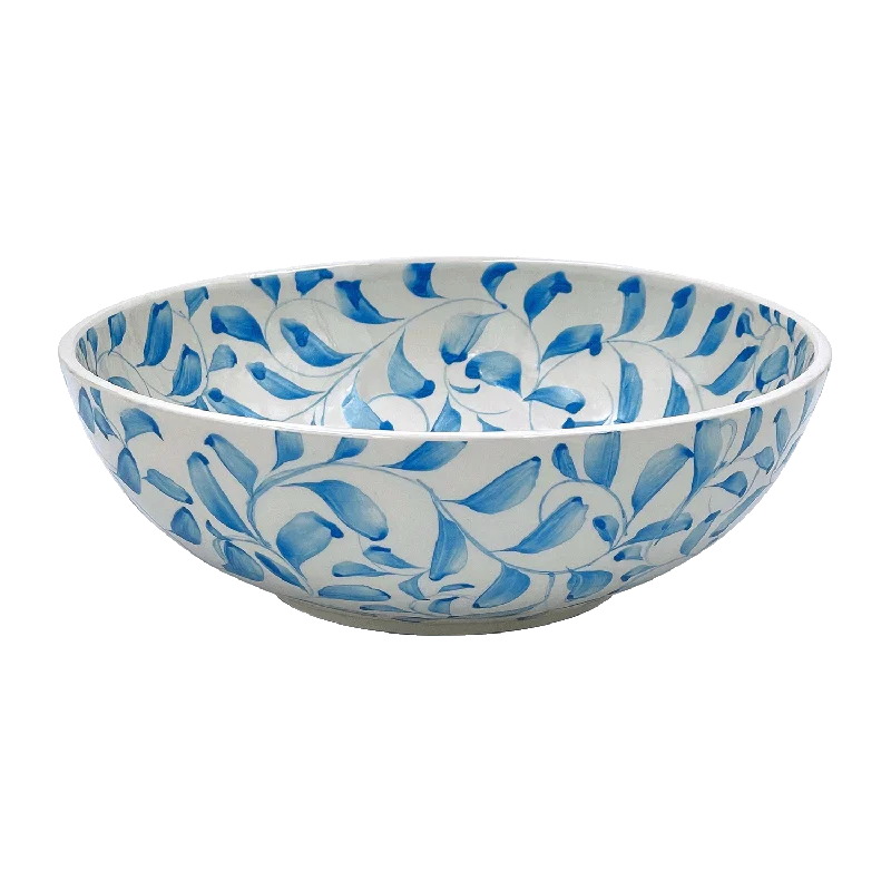 heavy-duty paper plates -Large Light Blue Scroll Bowl