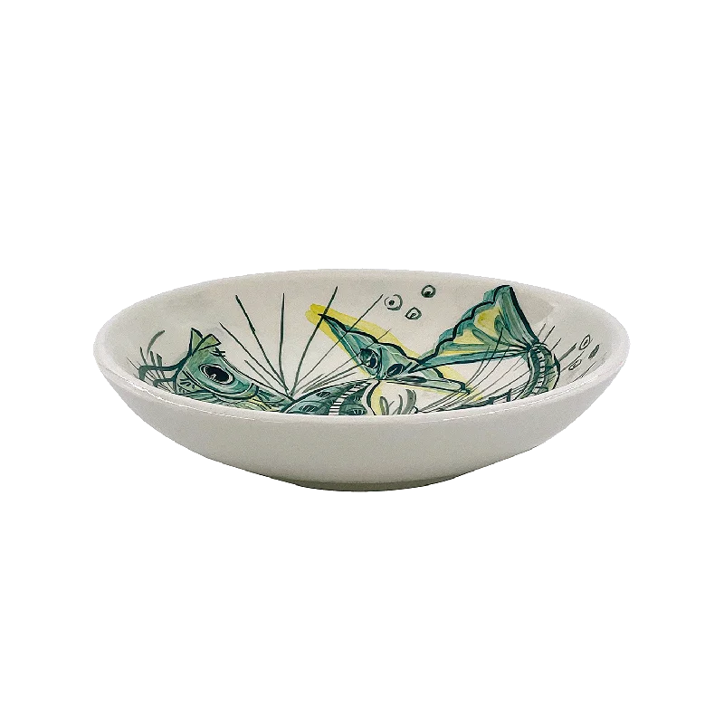 high-quality serving bowls -Green Aldo Fish Pasta Bowl